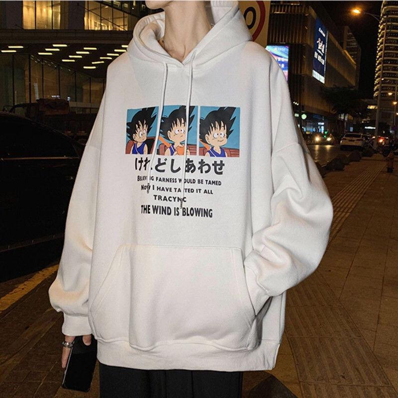Sweatshirt Men's Korean Loose Hooded Pullover Plus Fleece Jacket Men's Autumn and Winter Warm and Comfortable Top