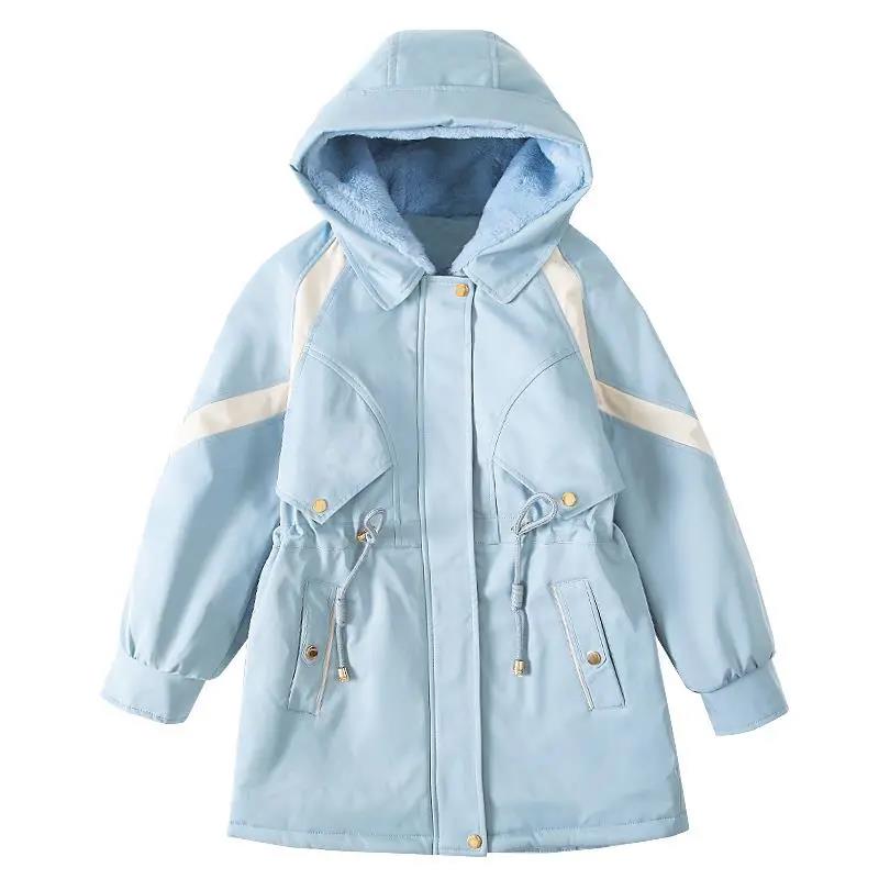 Girls' Winter Wear Faction Overcomes Warm and Windproof Cotton Coat Autumn and Winter Clothing Plus Velvet Padded Coat