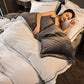 Korean Fashion Princess Style Four-piece Girl Heart Lace Solid Color Bed Linen Quilt Cover Bedding