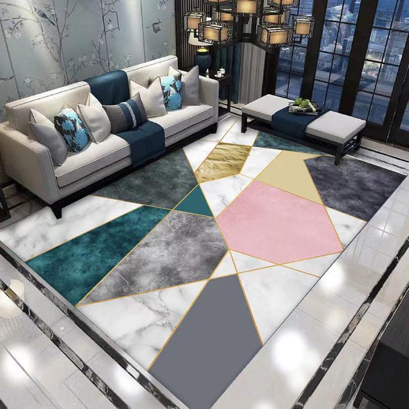 Scandinavian Style Geometric Carpet Living Room Carpet Pad Bedroom Full Bed Blanket Can Be Customized