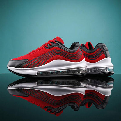 Shoes Men's Air Cushion Heightening Shoes Large Size Shock-absorbing Reflective Men's Shoes Student Sports Running Shoes