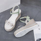 Women's Sandals Super High-heeled Wedge with Open Toe Flower Platform Sandals Waterproof Platform All-match Buckle Women's Shoes