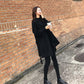 Black Mid-length Women's Children's Woolen Coat In Trendy Fashion Winter Casual Temperament Woolen Coat