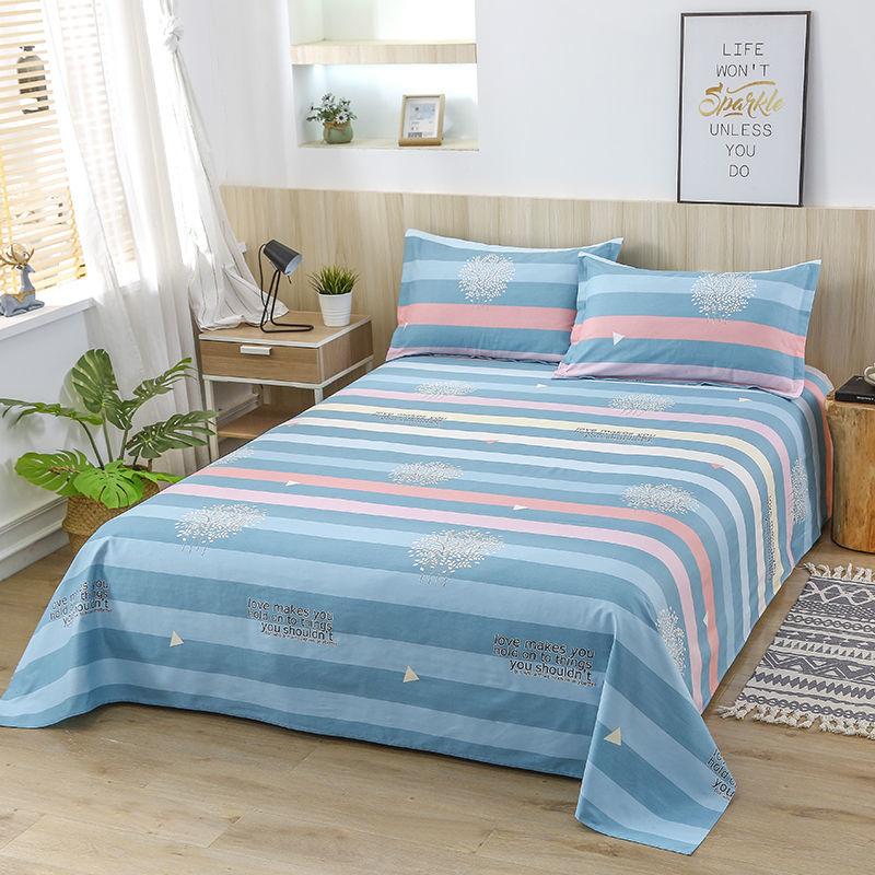 Exquisite Printed Pattern Simple Style Bedding Three-piece Set Thick Cotton Sheets Cotton Twill Bed Sheets Pillowcases Cotton Fabrics To Keep Warm