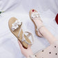 Summer Shoes Woman Sandals Elastic Ankle Strap Flat Flowers Gladiator Beach Sandals Ladies Flip Flops