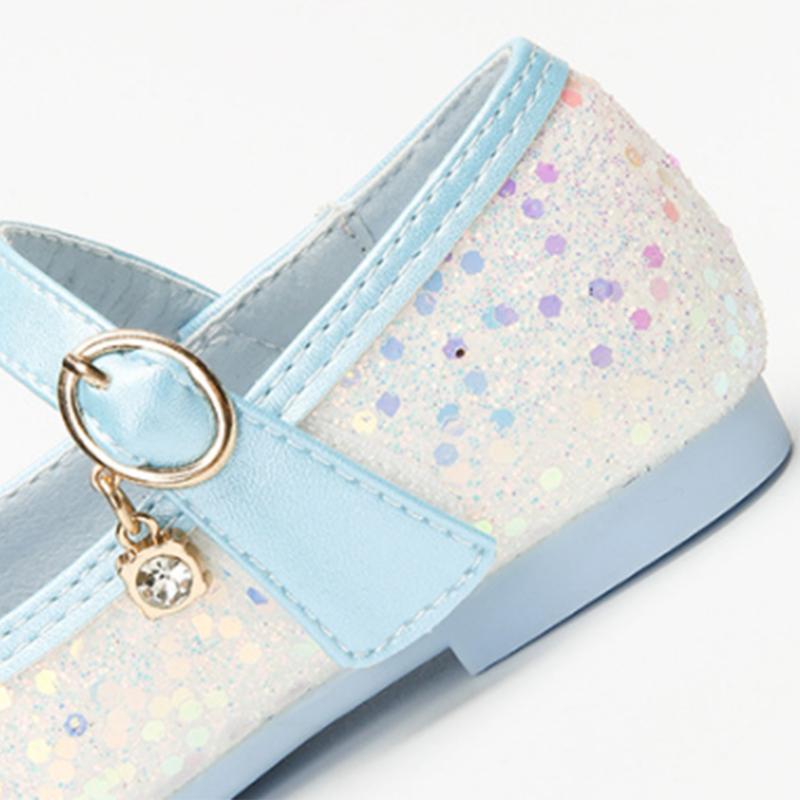 Sequin Baby Princess Shoes Autumn 2021 Girls Leather Shoes Soft Sole Little Girl Children Crystal Shoes Single Shoes