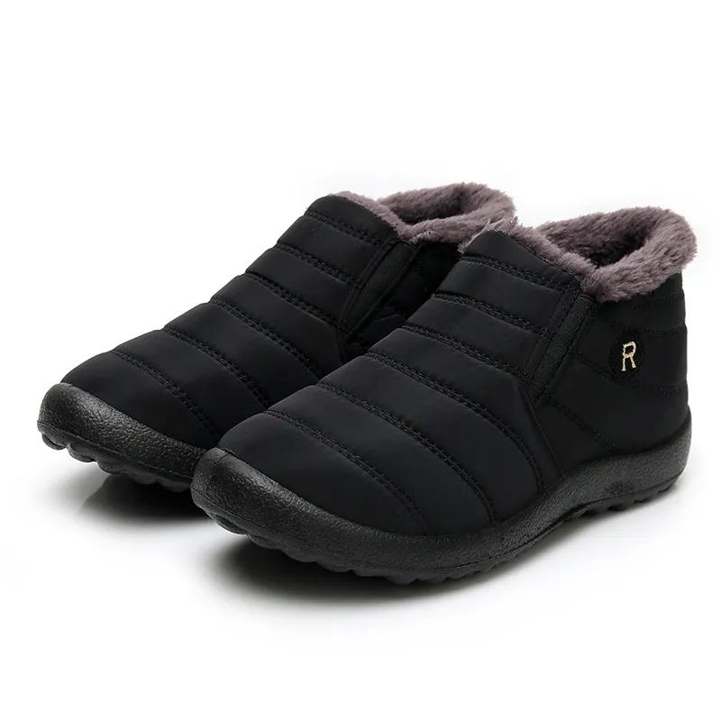 Women Boots for Winter Shoes Waterproof Snow Boots Warm Flat Couple Ankle Booties Slip on Plus Size Flat Female Shoes Short Boots