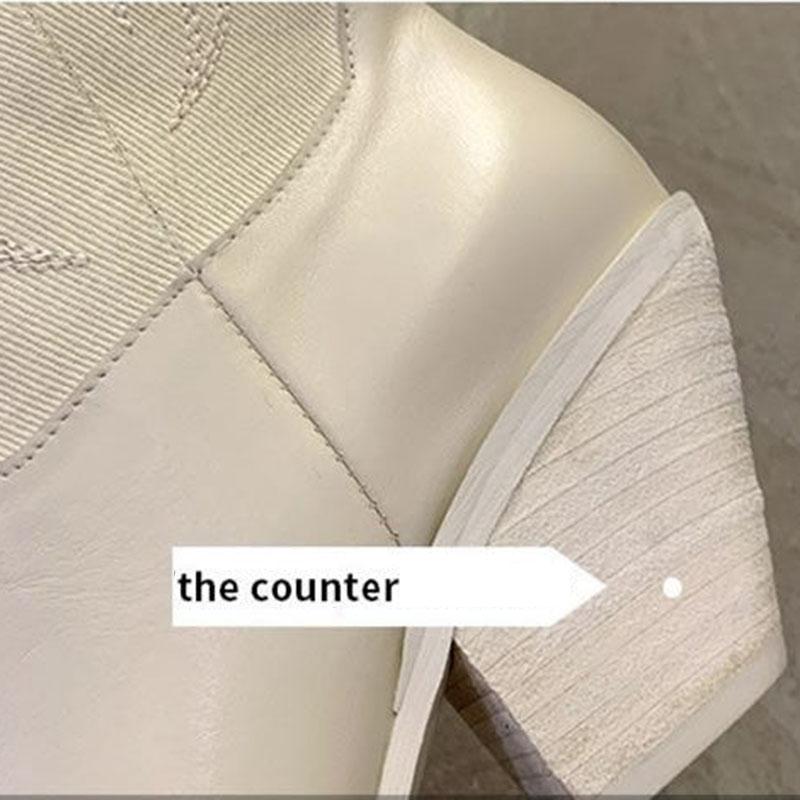 Women's Knee-high Leather Boots Autumn Winter High Boots Thick Heel Martin Boots Western Cowboy Boots