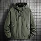 Spring and Autumn Men's Jacket Hooded Coat Colorblock Printing Top Trend Simple Bomber Jacket Zipper Sportwear