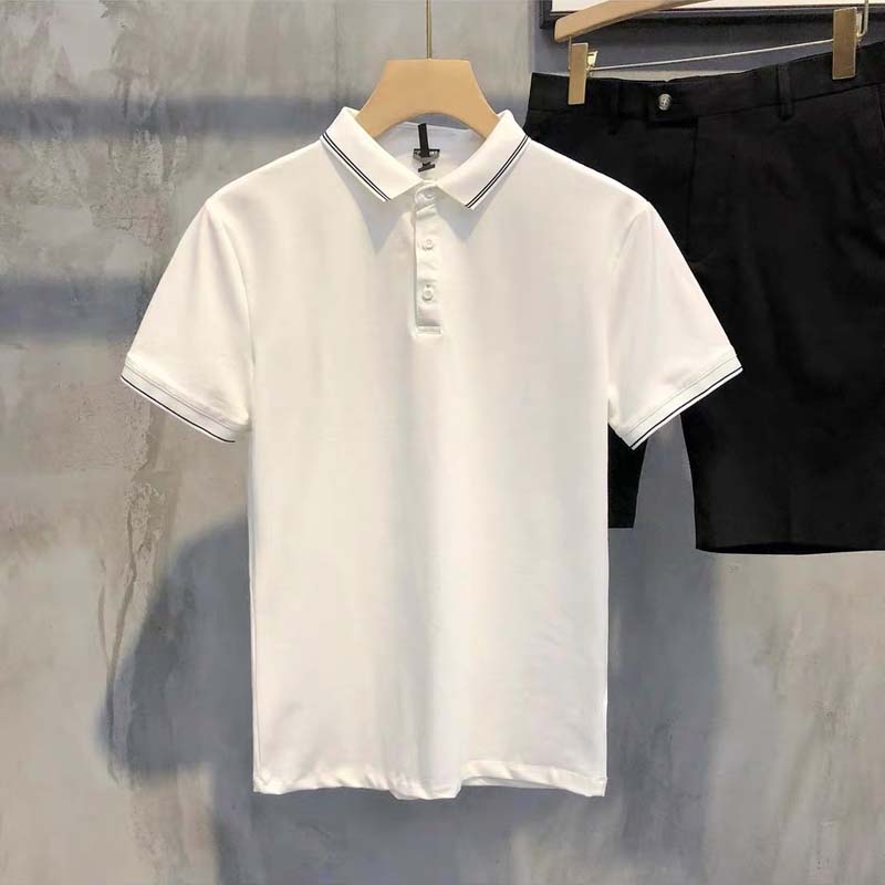 Striped Lapel Short-sleeved Men's POLO Shirt British Retro All-match Casual T-shirt Slim Paul Shirt