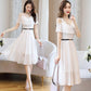 Chiffon Dress Women's Waist Slimming Temperament Strapless Mid-length Skirt A-line Skirt Slimming Chiffon Large Size Dress Mid-length Chiffon Skirt