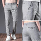 Summer Thin Ice Silk Casual Pants Men's Self-cultivation Straight Joker Work Pants Male Students Stretch Waist Pants