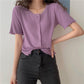 Summer and Autumn Knitted Tops Round Neck Short-sleeved Sweater Cardigan Loose Young Women's Jacket
