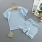 Summer Children's Short-sleeved Suit Boys and Girls T-shirt Baby Clothes Summer Baby Clothes Ultra-thin Breathable Bamboo Fiber