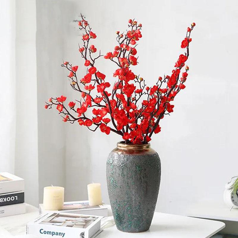 Plum Blossom Simulation Flower Winter Plum Fake Flower Chinese Home Decoration Silk Flower Living Room Decoration Plastic Flower Branch