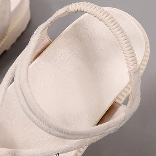 Summer Women's Bohemian Sandals Non-slip Slope Heel Korean Casual Sandals All-match Handmade Beaded Flat Sandals