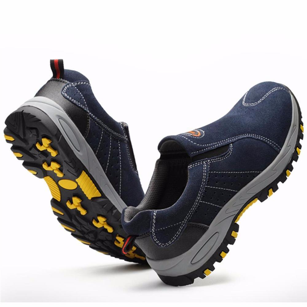 Fashion Steel Toe Safety Work Shoes Men Breathable Slip-on Casual Boots Mens Insurance Puncture Proof Shoe