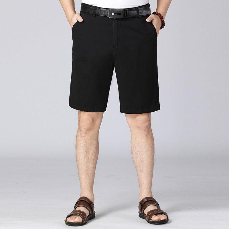 Summer Men's Shorts Pure Cotton Straight Loose Loose Deep Grade Casual Five-point Pants High Waist Plus Size Shorts