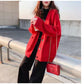 Women's Sweater Coat Loose V-neck Long-sleeved Cardigan Solid Color Sweater with Buttons
