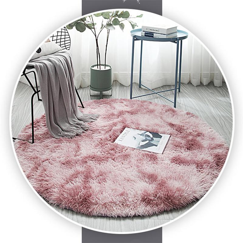 Tie-dyed Plush Living Room Soft Carpet Bedroom Non-slip Floor Mat Bedroom Absorbent Carpet