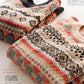 Round Neck Vintage Jacquard Woollen Sweater Women  Loose Outer Wear/bottoming  Knitted Pullover Top