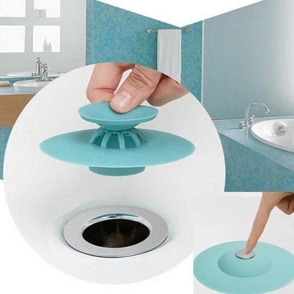 1Pcs Potable Drain Stop Kitchen Sink Stopper Drain Plug Floor Drain Hair Stopper Bath Catcher Sink Strainer Cover Tool