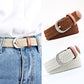 Belt Women Causal Leather Cover Buckle Woven Elastic Stretch Golf Wide Canvas Belts