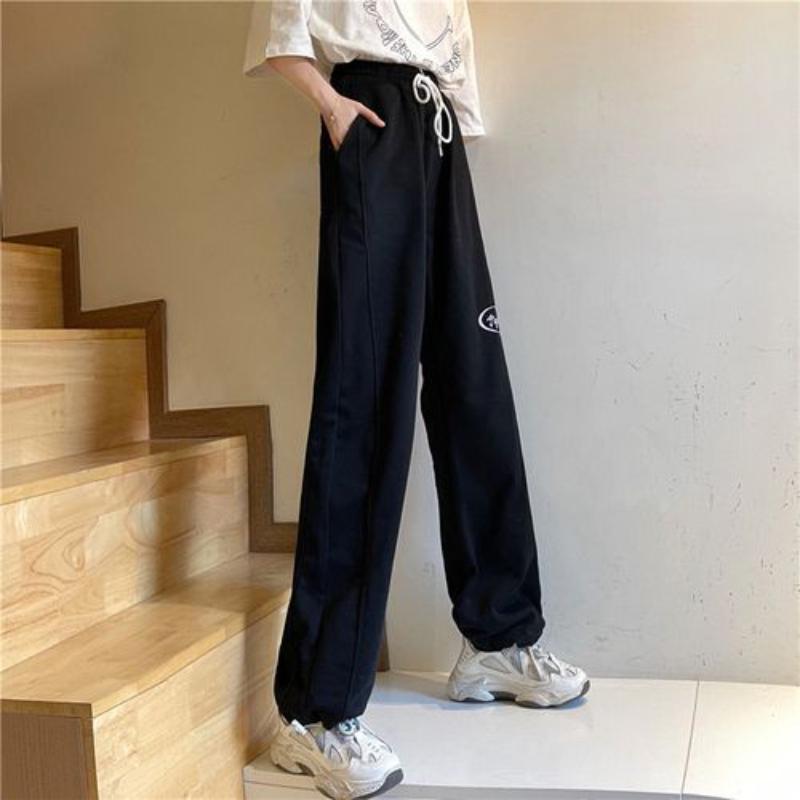 Sports Casual Pants Women's Wide-leg Loose-fitting Feet INS Trend All-match Casual Pants Student Women's Health Pants