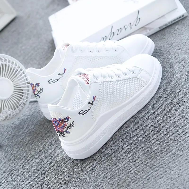 Summer Breathable White Shoes Female Hollow Sports Student Net Shoes Breathable Women
