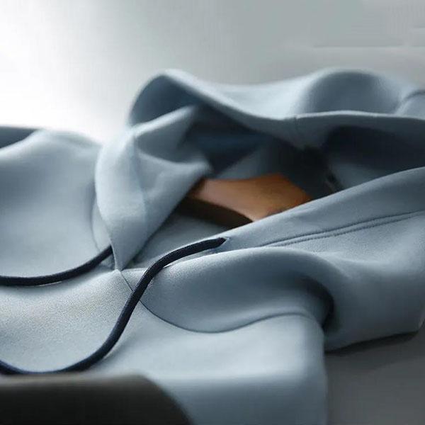 Women's Spring and Autumn Long Hoodie Color Matching Casual Hoodied Dress Large Size Loose and Versatile Hoodie