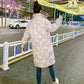 Women's Down Coat Mid-length Stand-up Collar Winter Bright Face Over-the-knee Cotton Coat