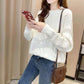 Autumn Winter Large Size Versatile Sweater Women's Loose Round Neck Long Sleeve Knitted Pullover