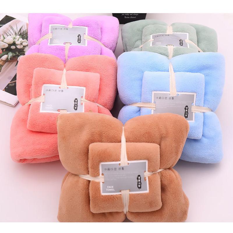 Coral Fleece Soft and Skin-friendly Ladies Bath Towel Towel Set Absorbent and Non-linting Household Adult Children Face Wash Towel Bath Towel