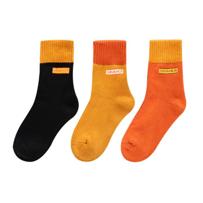 Winter Thickening and Fleece Socks Women's Korean Version In The Tube Socks Japanese Autumn and Winter Floor Warm Terry Towel Stockings