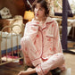 Coral Fleece Pajamas Women's Flannel Pyjamas Plus Size Velvet Thick Sleepwear Autumn Winter Warm Home Wear Suits Tops Pants Sets Long Sleeve Outwear