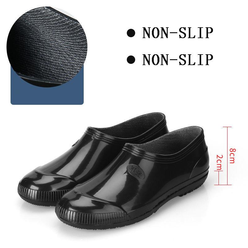 Low-tube Rain Boots Men's Low-cut Non-slip Thickened Tendon-soled Water Shoes Men's Labor Insurance Rain Boots Food Boots