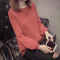 Autumn/winter Sweater Women's Pullover Short Loose and Thin Korean Fashion All-match Long-sleeved Knitted Bottoming Shirt