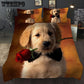 Fashion Cute 3D Cartoon Rose Dog Pattern Duvet Cover Set Bedclothes Pillow Cases Bedding Set