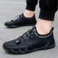 Spring Men's Leather Shoes Casual Sports Shoes Men's Breathable Leather All-match Student Shoes Wear-resistant Skid Skateboard Shoes