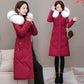 Cotton-padded Clothes Women's Mid-length Winter Clothes Korean Style Loose Fashion Women's Fur Collar Down Padded Coat