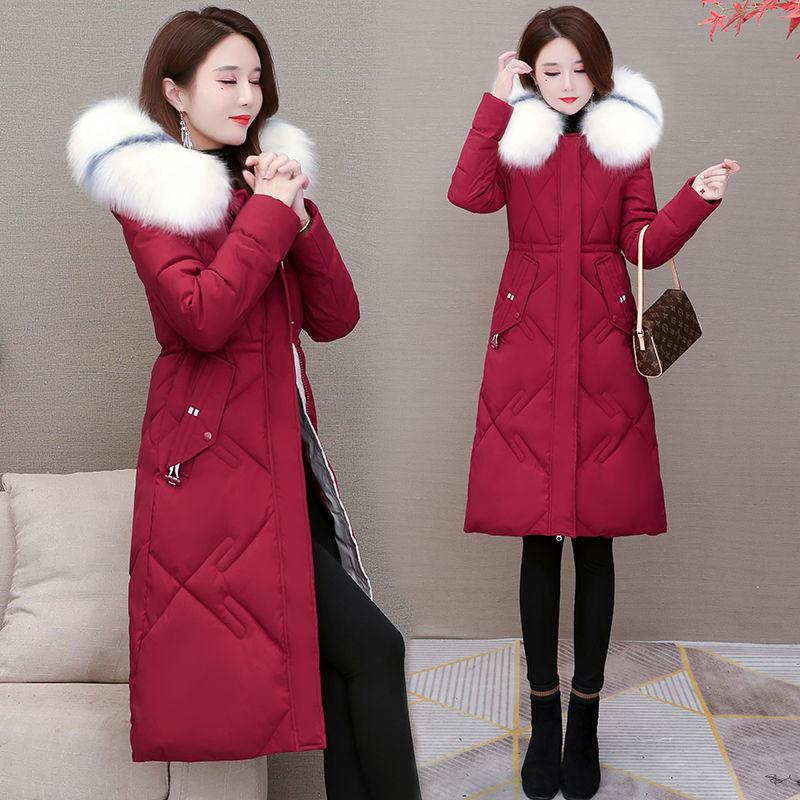 Cotton-padded Clothes Women's Mid-length Winter Clothes Korean Style Loose Fashion Women's Fur Collar Down Padded Coat