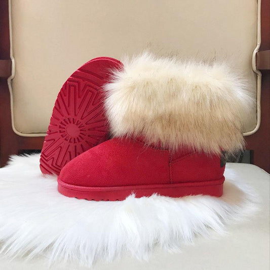 Winter Snow Boots Thick Wool Cotton Shoes Non-slip All-match Warm Women's Short Boots