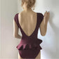 Korean Sexy Backless Triangle One-piece Swimsuit Women Cover Belly Slim Conservative Beach Swimsuit Sleeveless Irregular Hem Bikini Swimwear