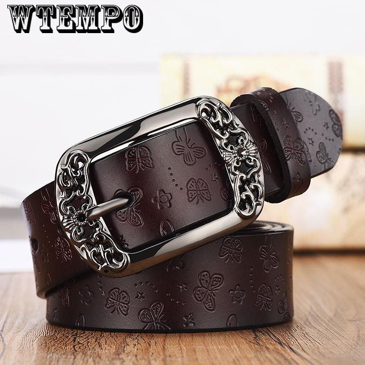 High Quality Luxury Women belt leather female waist strap top pin buckle belts waistband