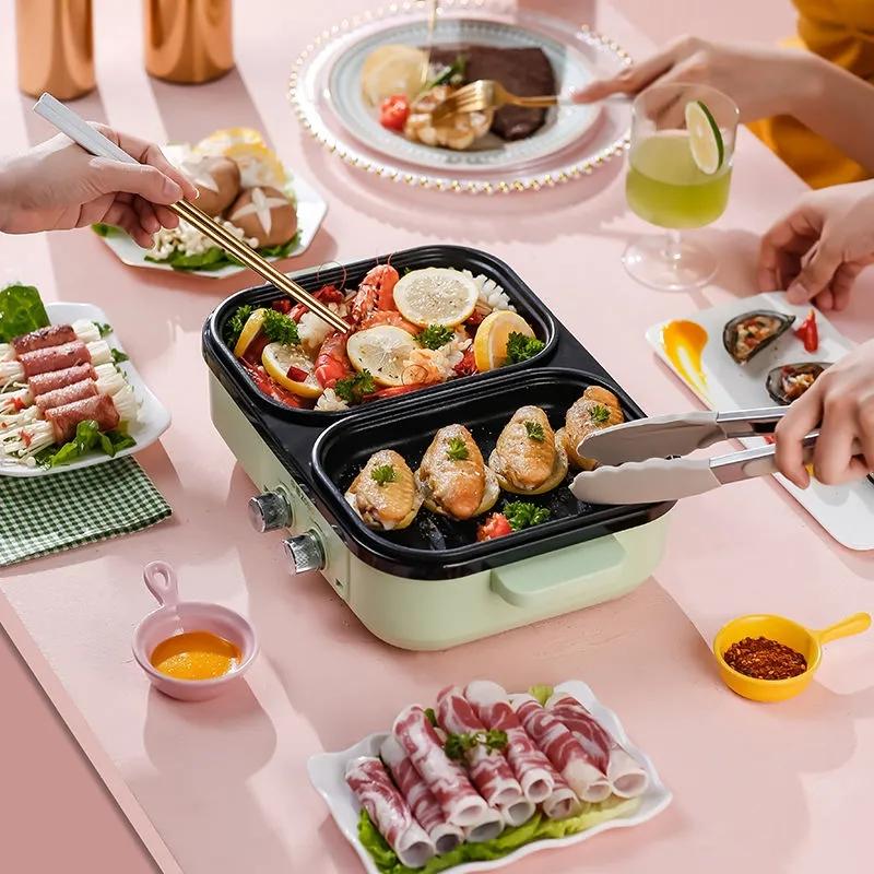 Multi-function Cooking Shabu-shabu and Roasting One Pot Non-stick Pot All-purpose Pot Household Pot Two-in-one Barbecue Stove