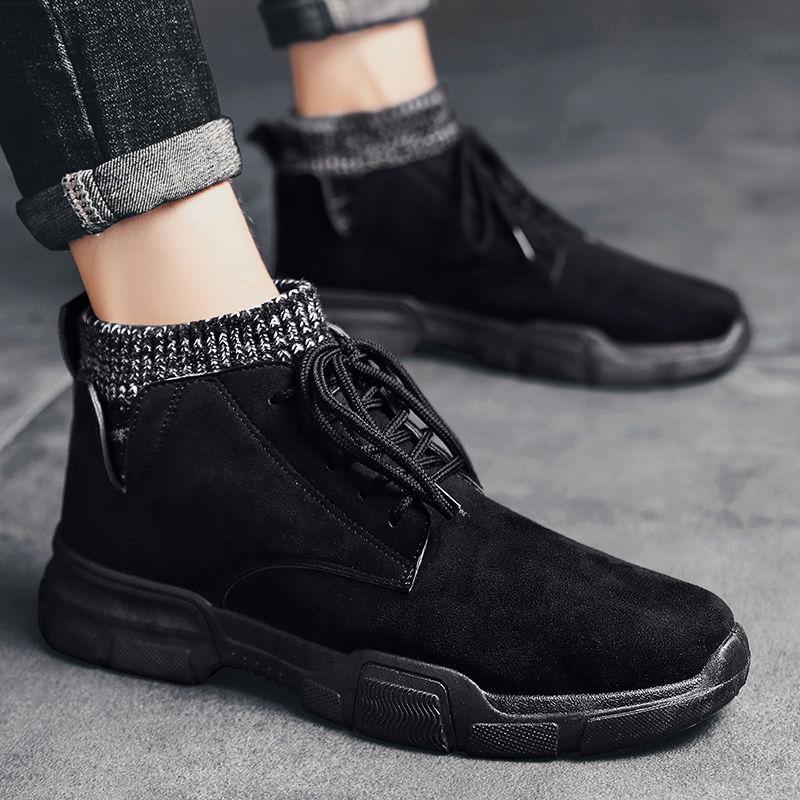 Men's Boots Leather Winter Warm Shoes Motorcycle Mens Ankle Boot  Martins Autumn Men Oxfords Shoe