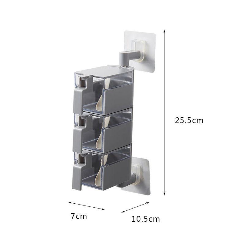 Net Celebrity Spice Box Multi-cell with Lid Household Multi-function Body Rotatable Wall-mounted Kitchen Set Storage Artifact