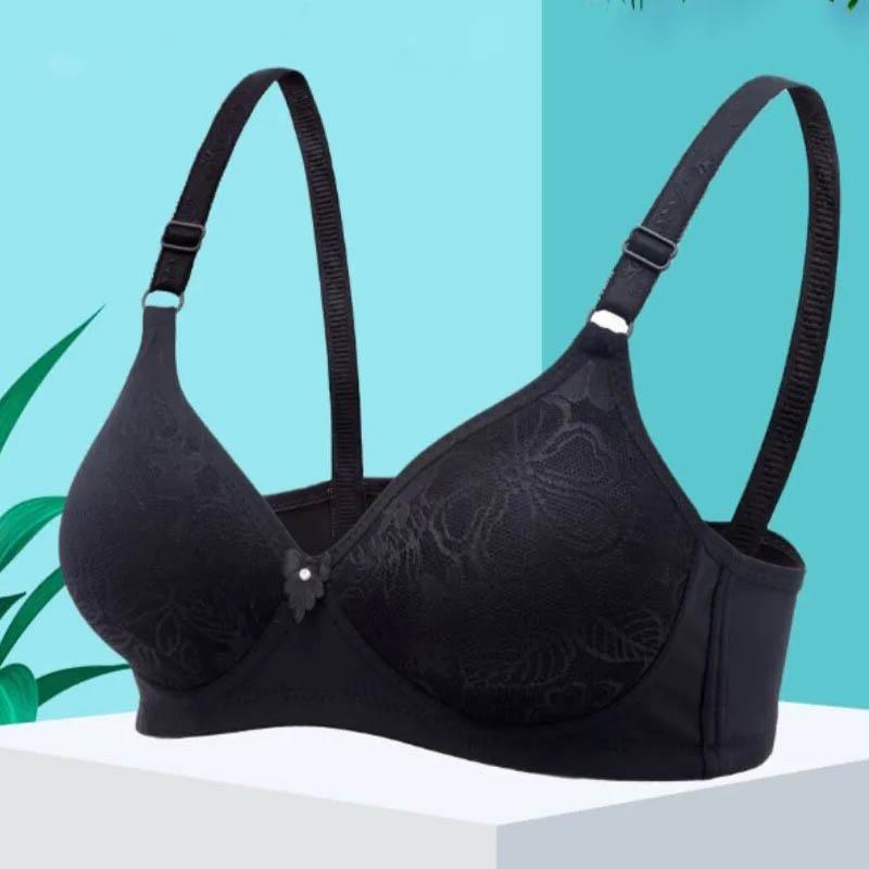 Summer Ladies Bra Gathering No Steel Ring Sexy Embroidered Bra Thin Anti-sagging Breathable Lightweight Back Buckle Bra