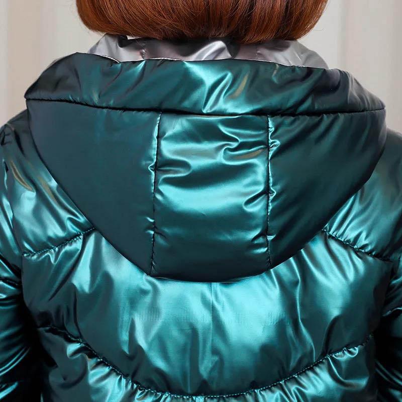 WTEMPO Women's Cotton-padded Jacket Mid-length Winter Loose Colorful Hooded Down Jacket