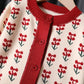 Girls' Baby Sweater Top Foreign Style Retro Elegant Digital Jacquard Knitted Cardigan Coat